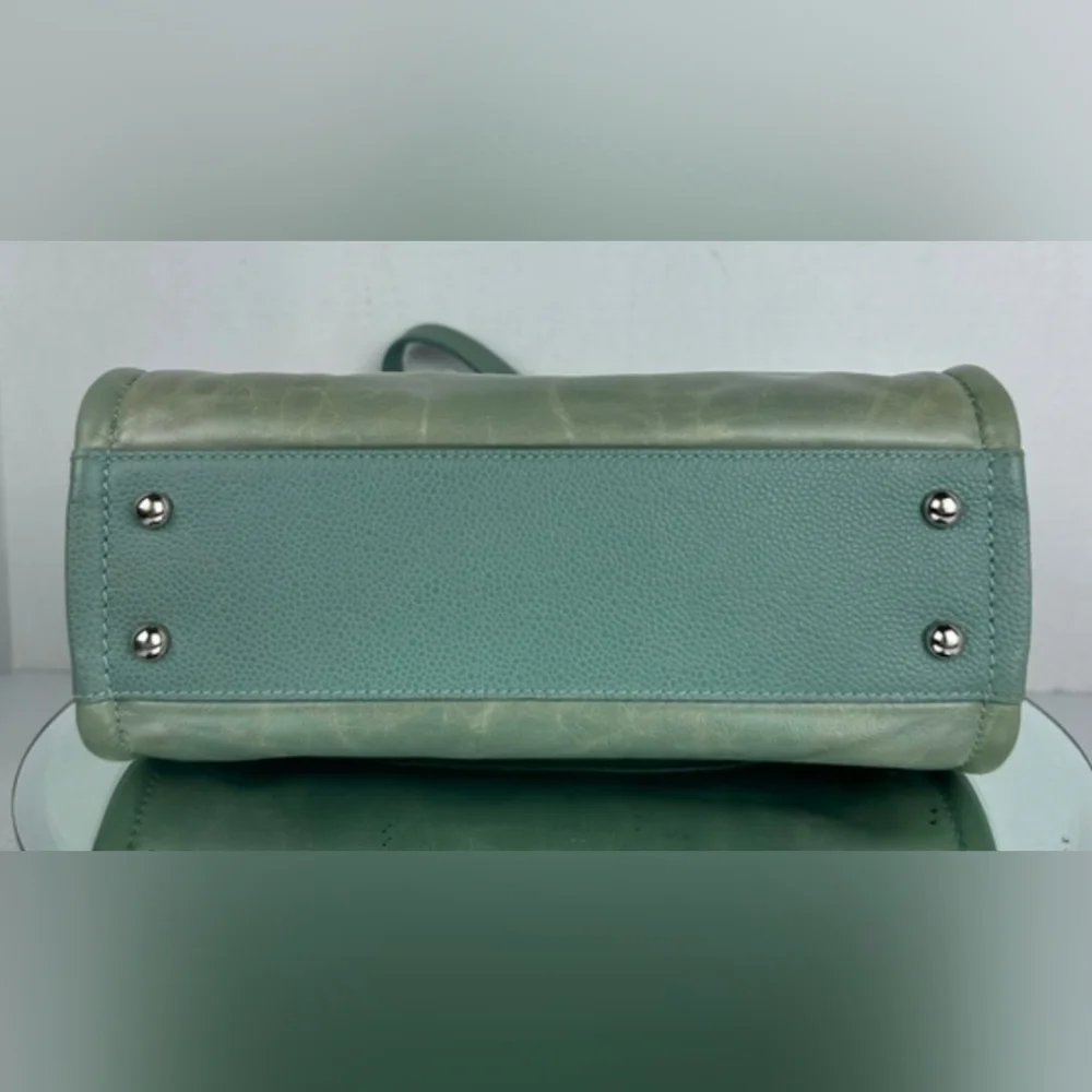 Chanel Logo Deauville Leather Tote Bag In Sage